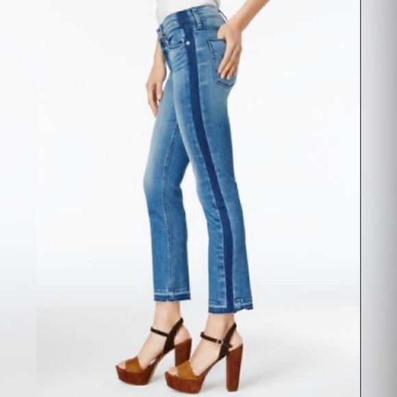 Hudson Jeans Midrise Tilda Crop Cigarette Women’s Size 27 Hem Side Detail Denim - Picture 3 of 14